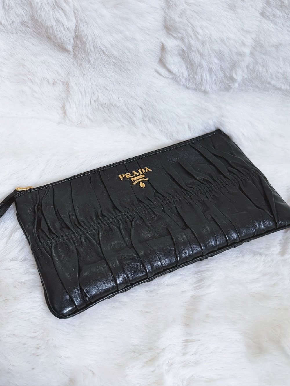 Prada Nappa Gaufre Pouch Bag